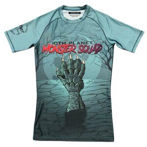 10th Planet Jiuitsu Rash Guard Mens Size S Short Sleeve BJJ MMA Monster Squad